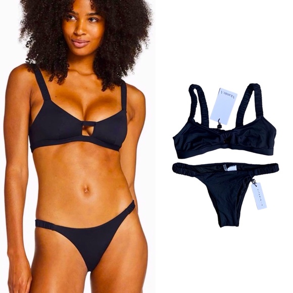 VITAMIN A LENNON BIKINI WOMEN COLOR BLACK SIZE 8/M - Picture 1 of 7